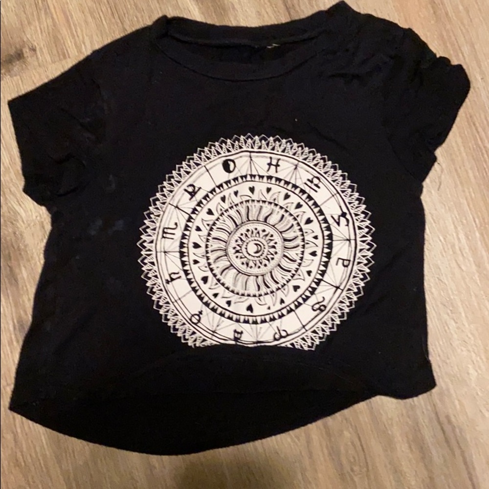 Crop top zodiac moon sun stars top